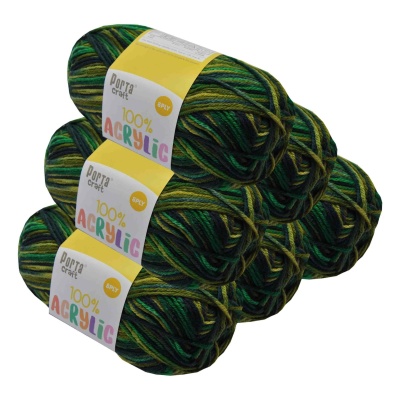 Acrylic Yarn 100g 8ply Multi - Forest Green