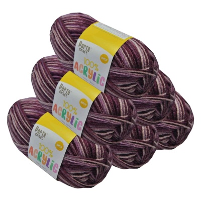 Acrylic Yarn 100g 8ply Multi - Berry